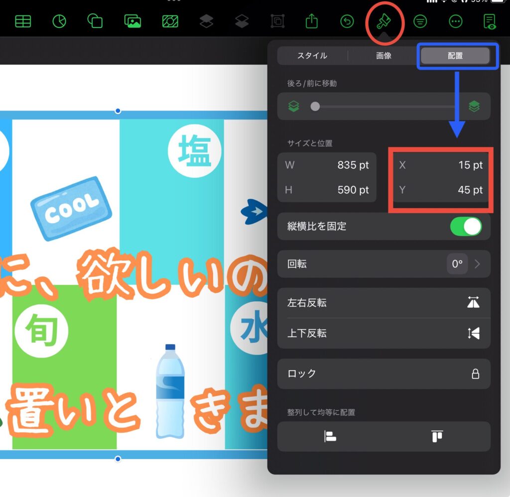 配置タブの活用